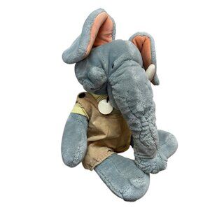 Vtg Ganz Wrinkles TRUNKIT ELEPHANT Plush Puppet w Tag and Outfit 18" Gray